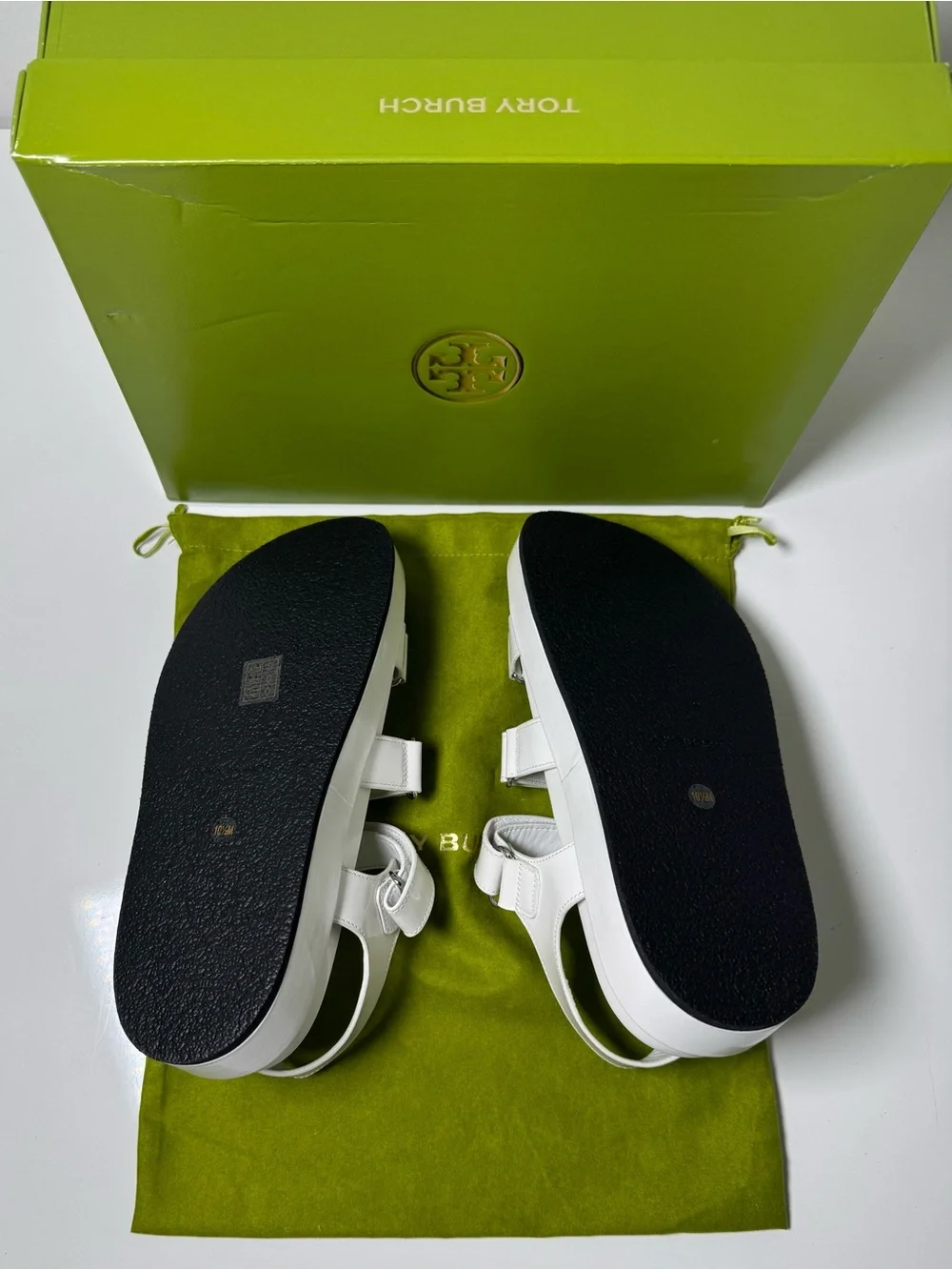 Tory Burch Kira Triple Strap Sandal Cloud Womens 10.5 NWT Box & Dustbag